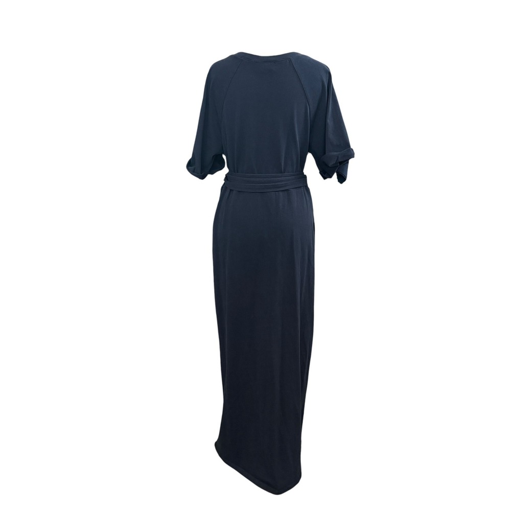 Tuckernuck Sawyer Wrap Maxi Dress L Navy Cotton Casual Minimalist Quiet Luxury - Picture 4 of 11